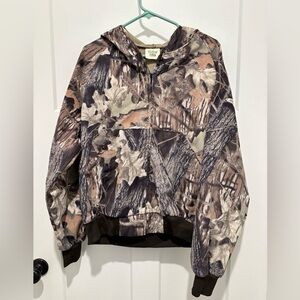 Vintage Westark Made In USA  Advantage Camo Bomber Jacket Camouflage Hood Size L